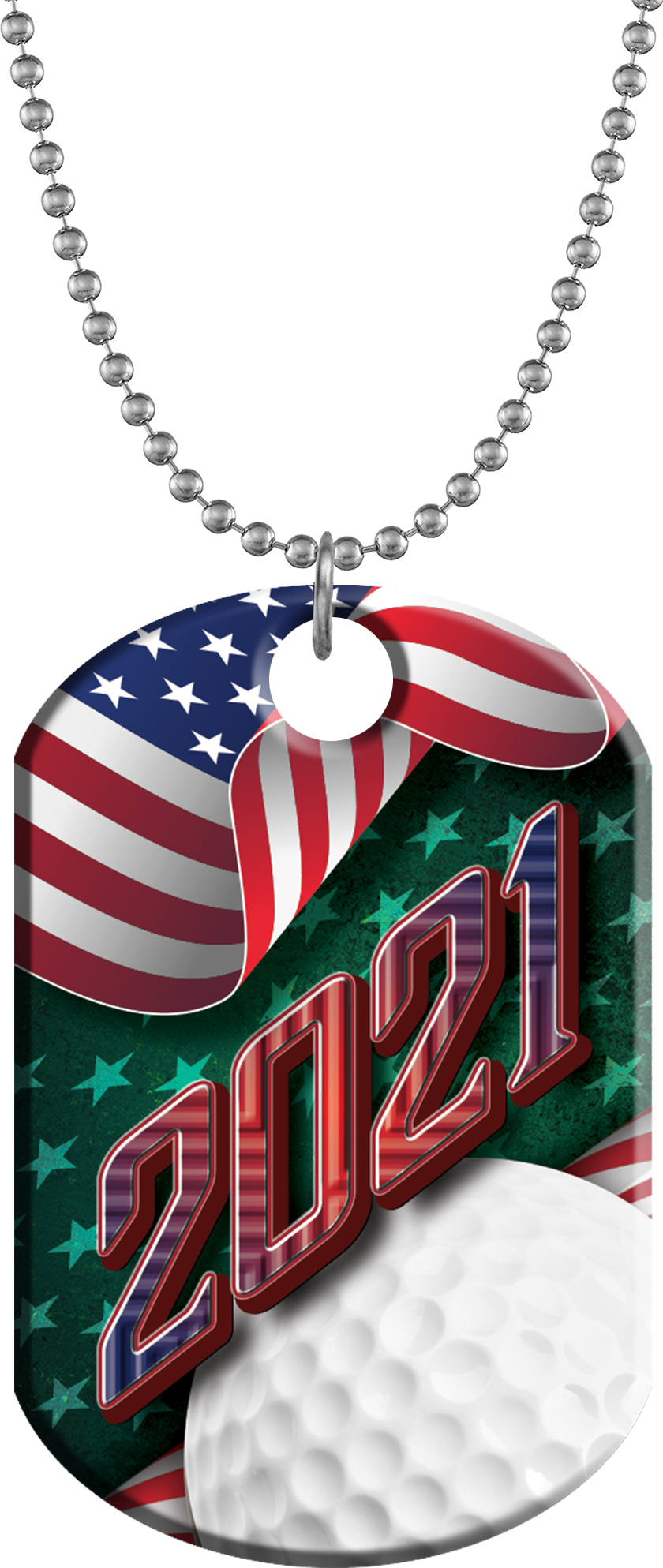 Golf 2021 US Flag Monster Dog Tag Trophy Depot