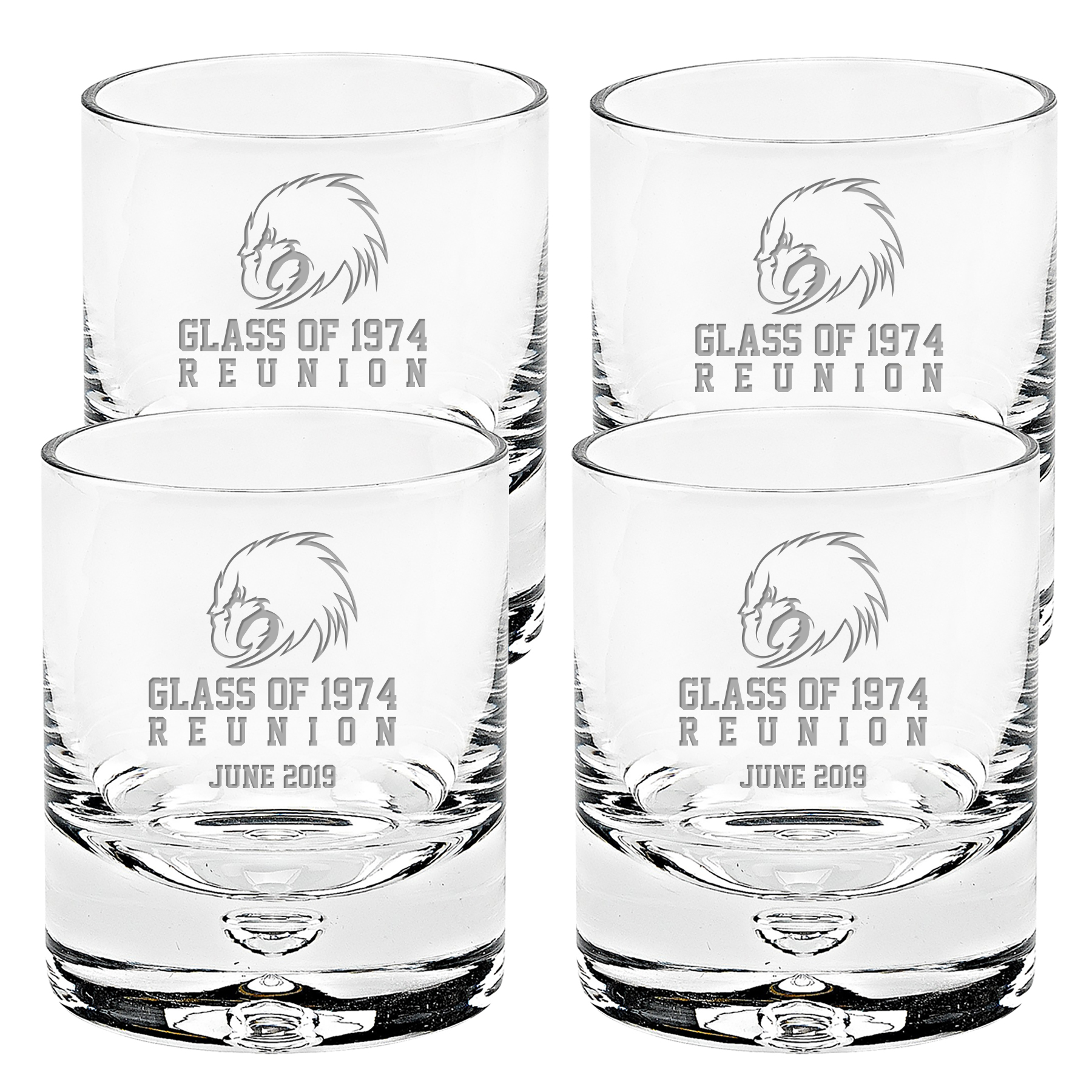 8 oz. Lead Free Crystal Double Scotch Glasses - Set of 4