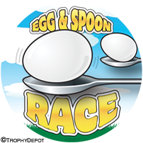 4 chocolate eggs 4 spoons 1 rosette medal Egg and spoon race set 