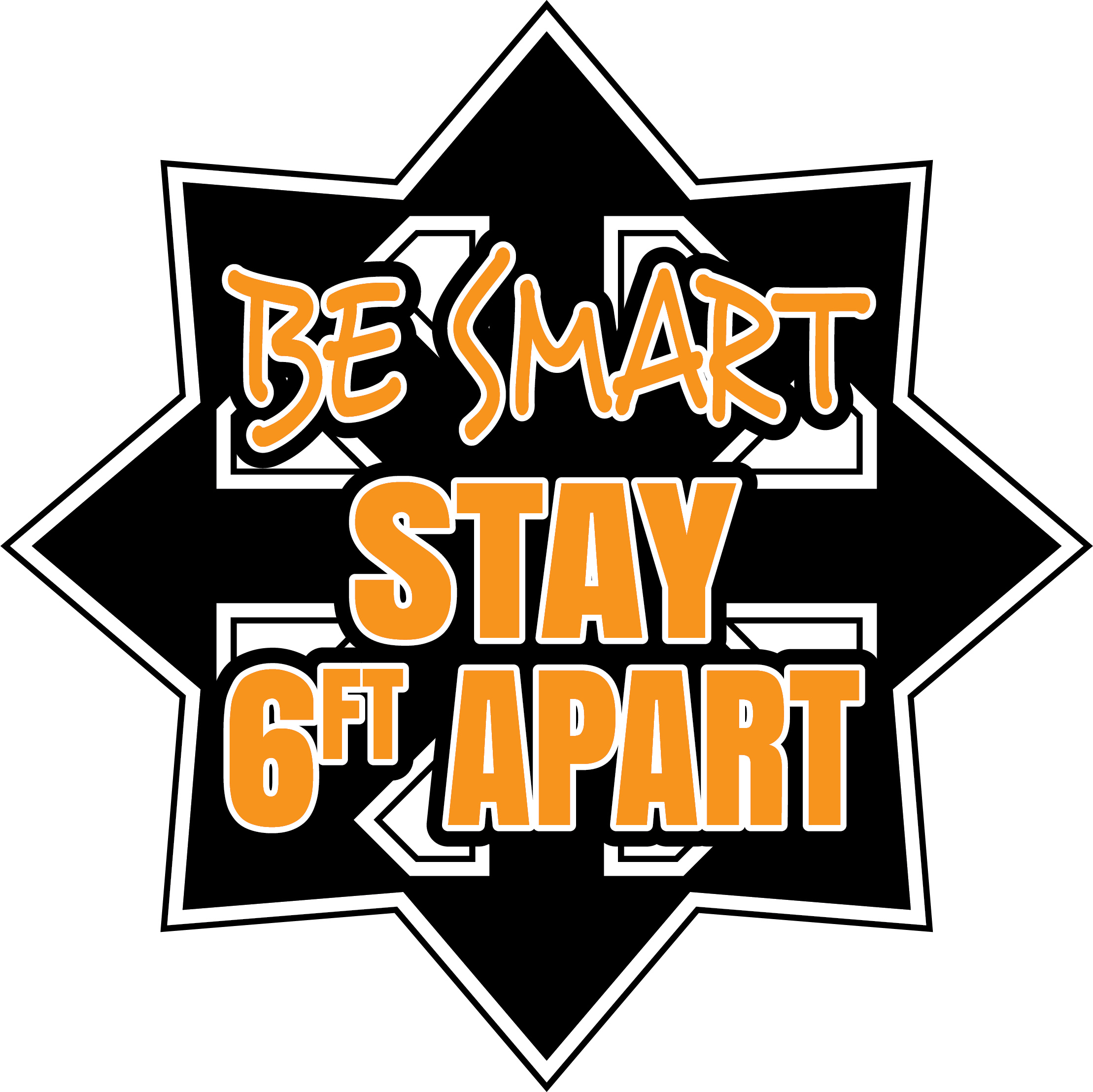 Be Smart Stay 6ft Apart Floor Decal - 17 inch