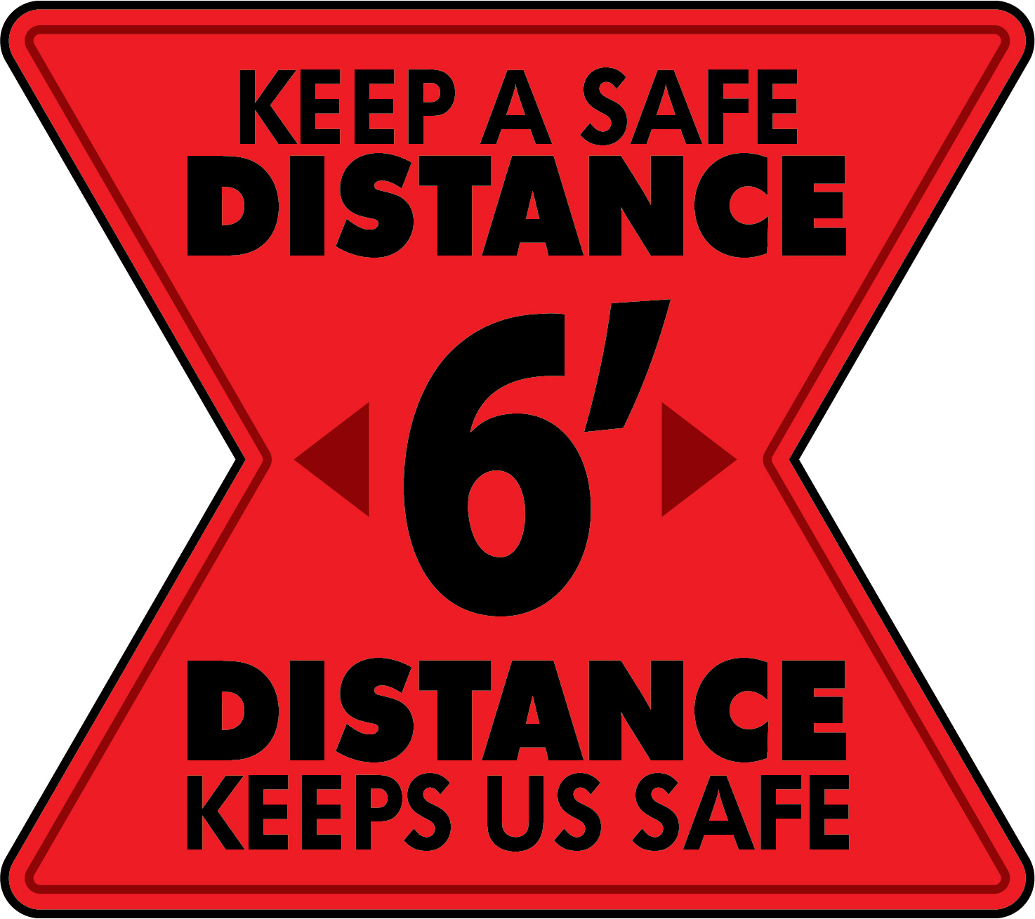 Keep A Safe Distance Floor Decal - 17x15 inch