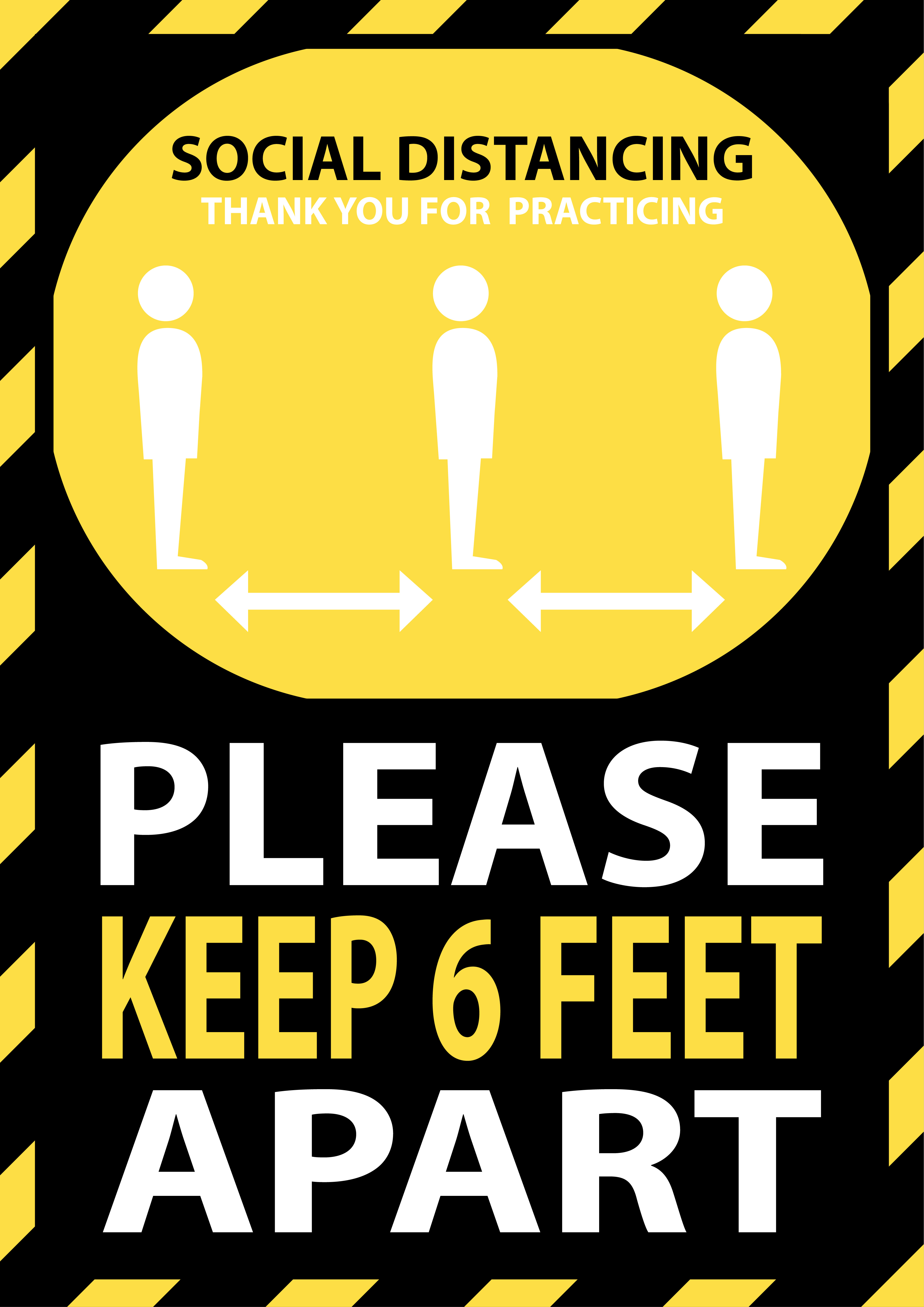 Please Keep 6 ft Apart Floor Decal - 12x17 inch - Trophy Depot