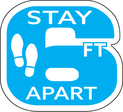 Stay 6ft Apart Shape Floor Decal - 12x11 inch