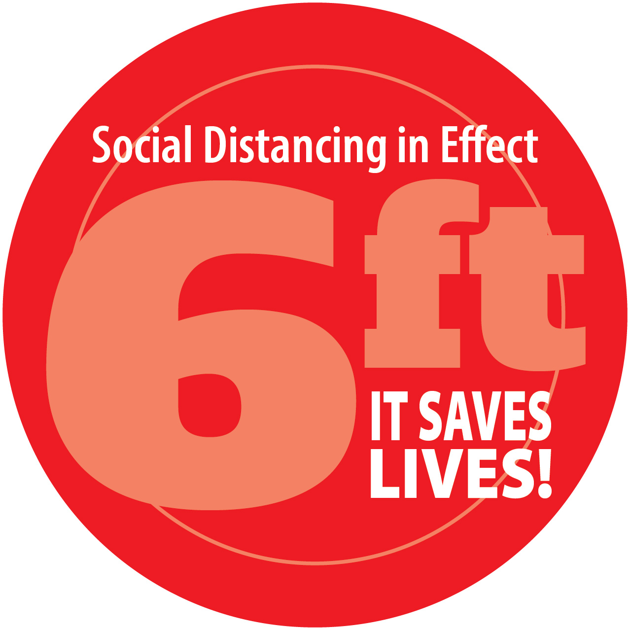 Social Distancing In Effect Floor Decal - 17 inch