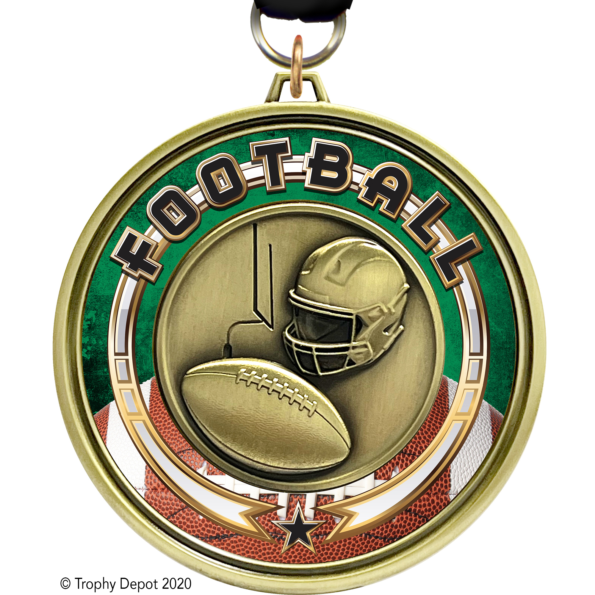 3 inch Eclipse Insert Medal - Football