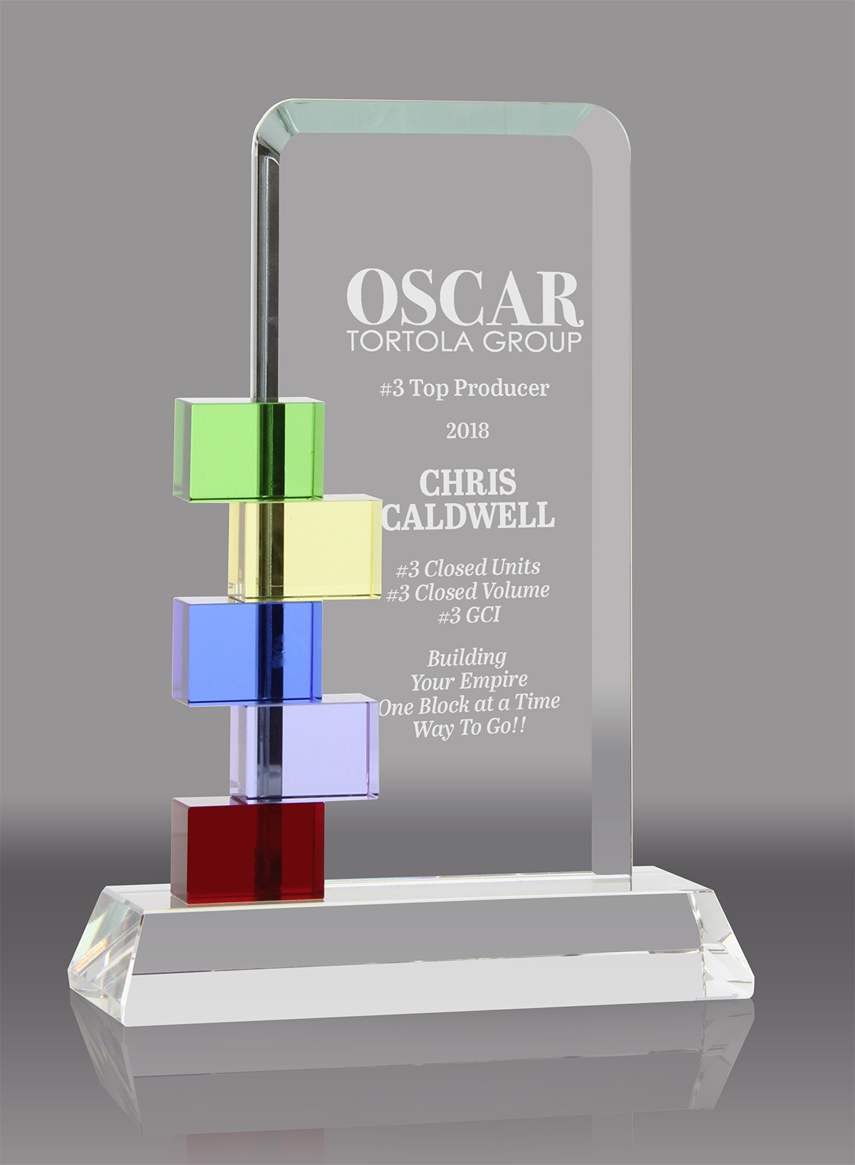 Colorful Blocks Glass Award