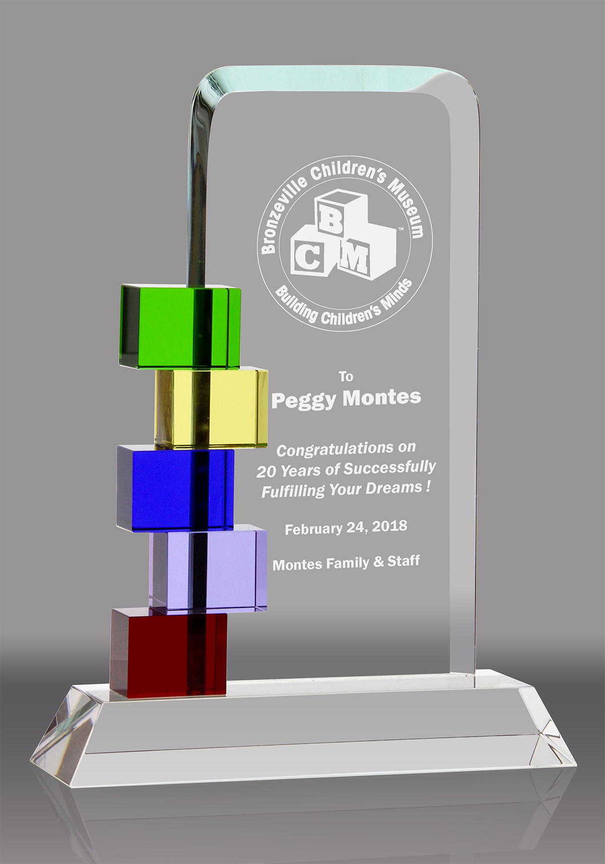 Colorful Blocks Glass Award