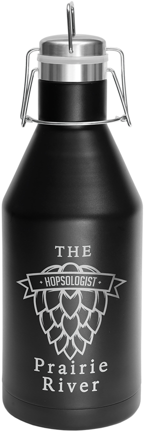 Polar Camel Black Vacuum Insulated Growler with Swing-Top Lid