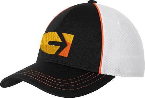 Custom Embroidered Piped Mesh Back Cap