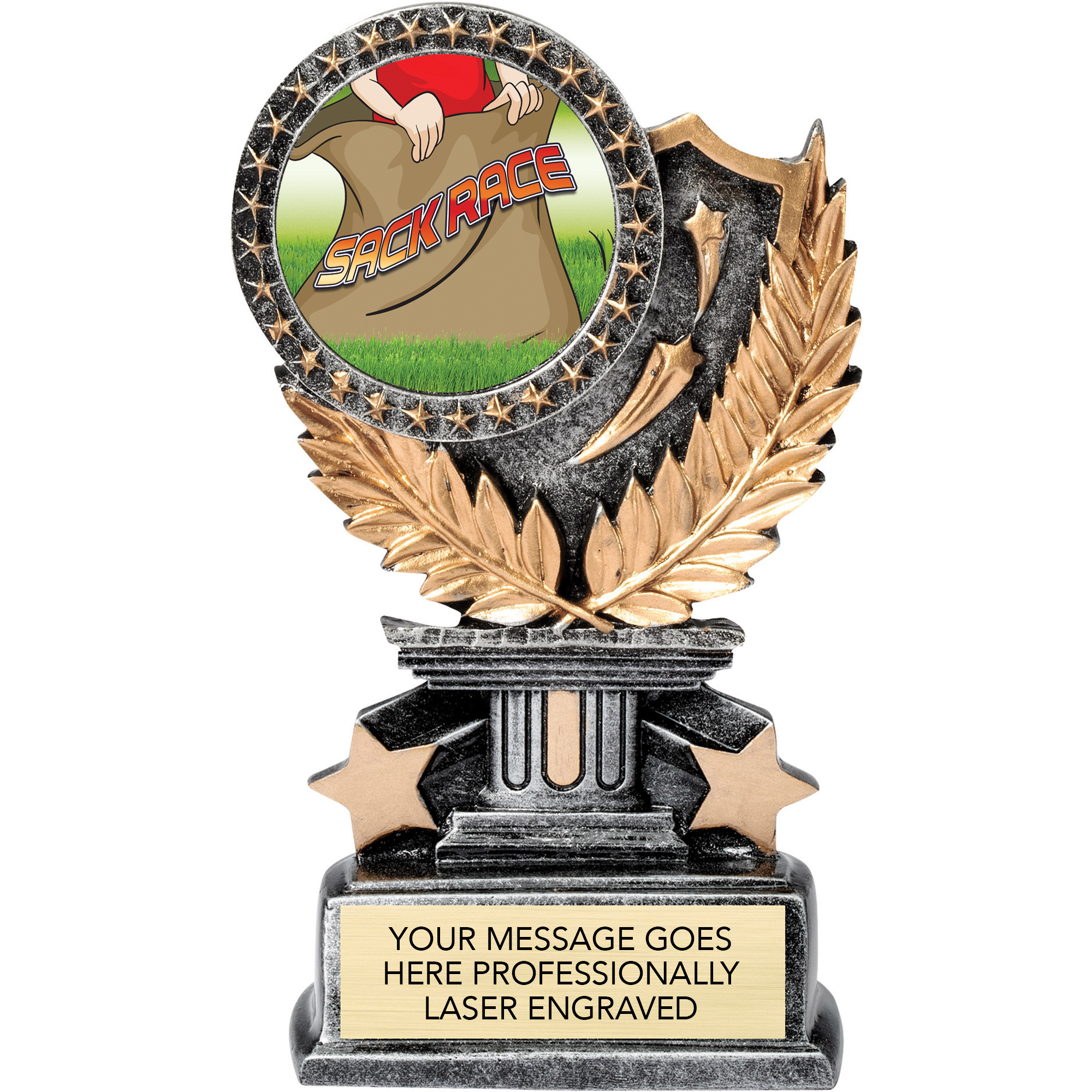 Silver And Blue Trophy Award 6.25" Free p&p & Engraving 