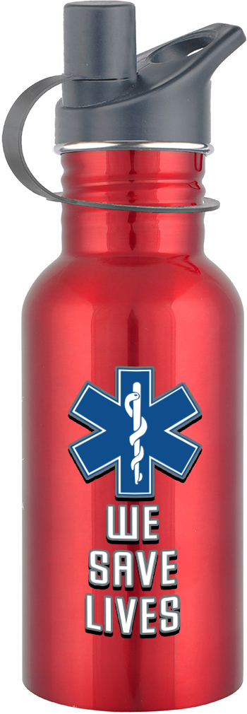 Custom Full Color Glossy Water Bottle- Red