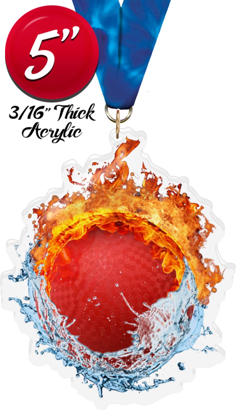 Dodgeball Fire & Water Colorix-M Acrylic Medal