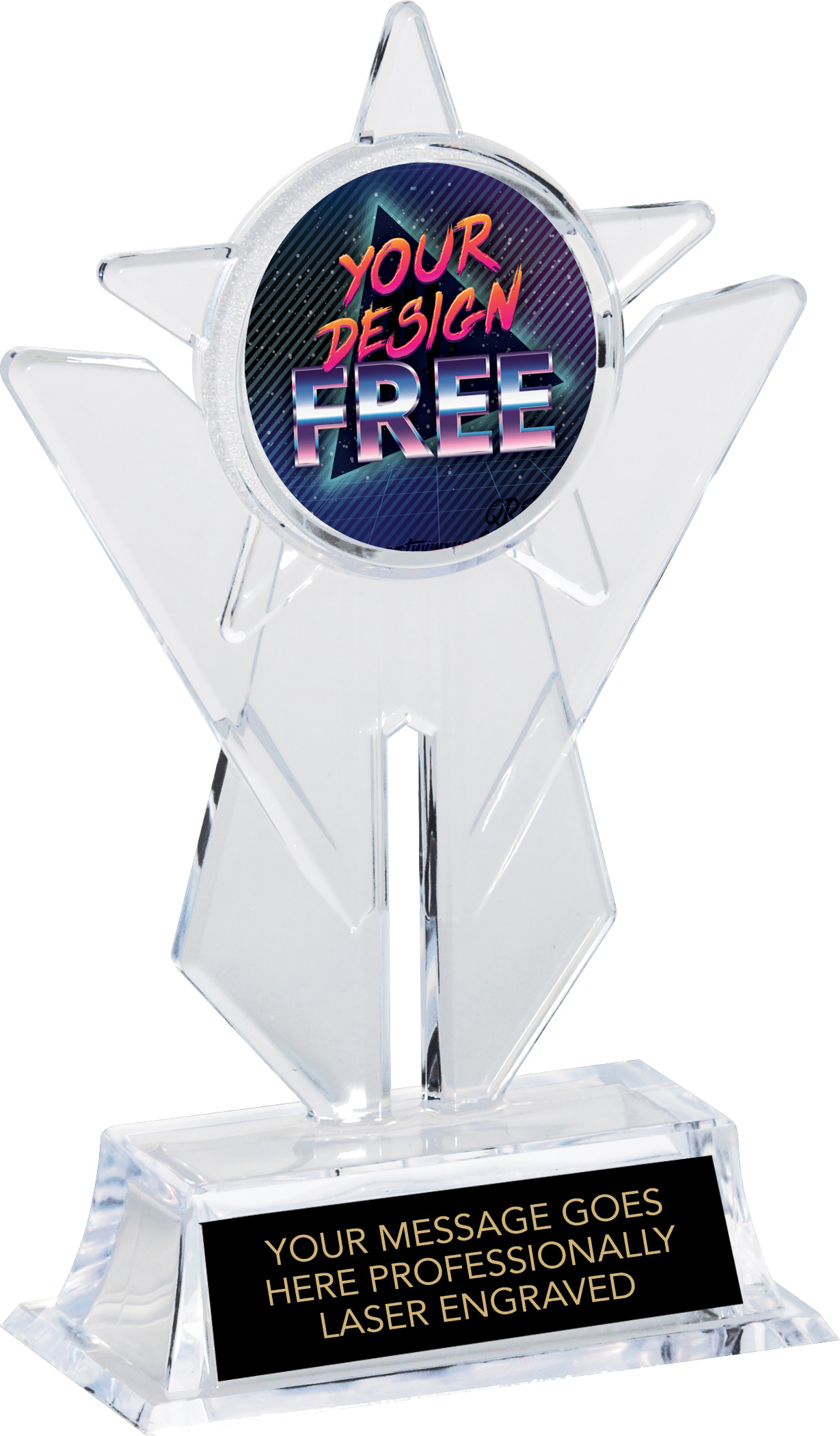 Krystal Sail Custom Insert Trophy - 7.25 inch
