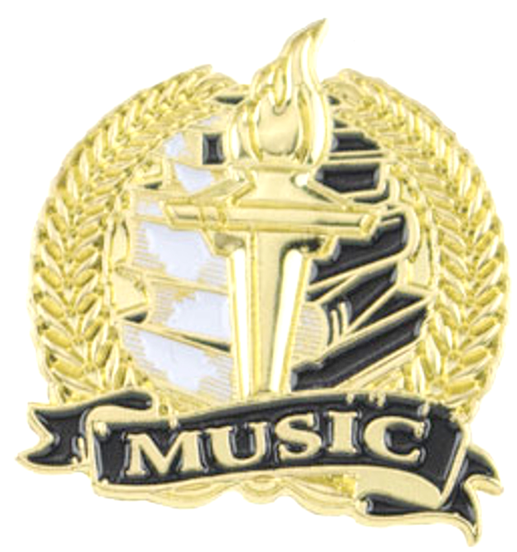 Music Academic Lapel Torch Pin