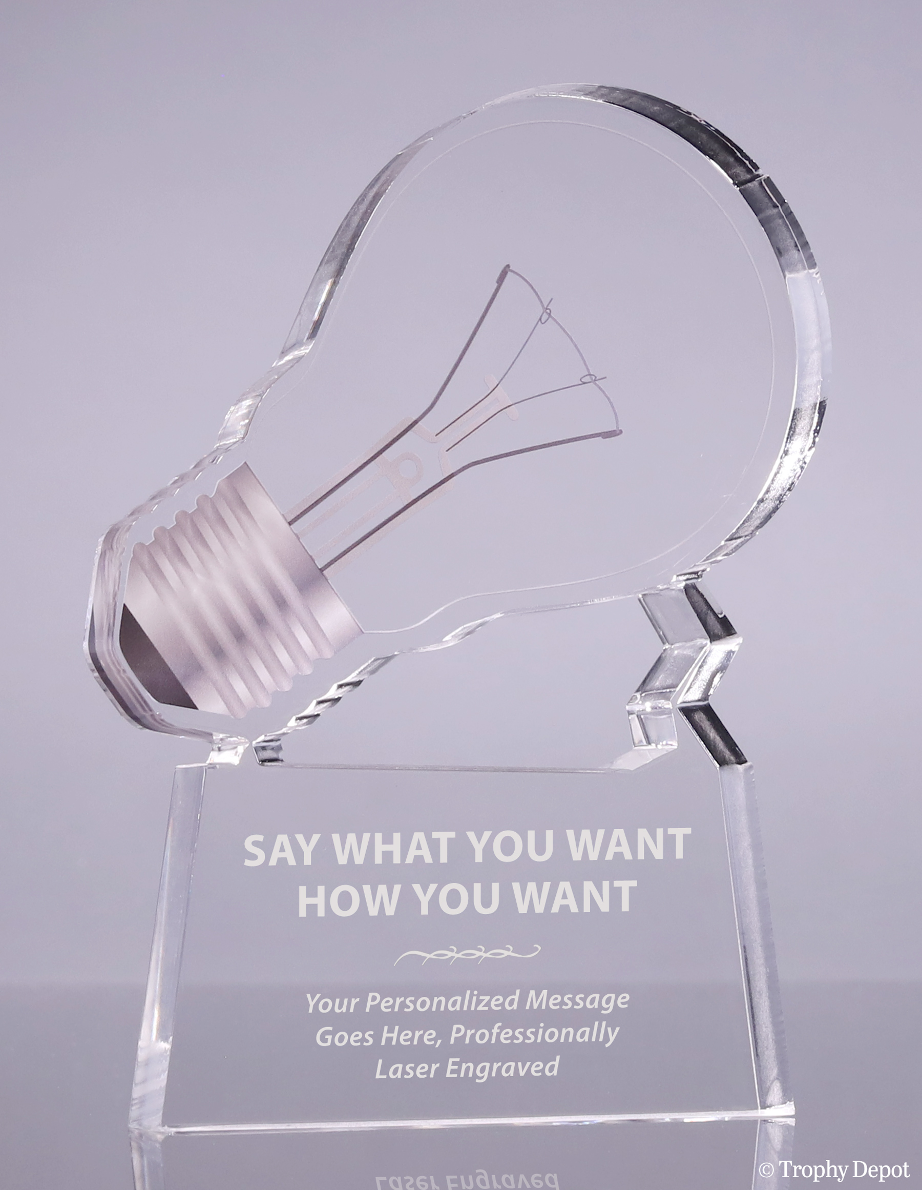Bright Idea Lightbulb Acrylic Award - Clear