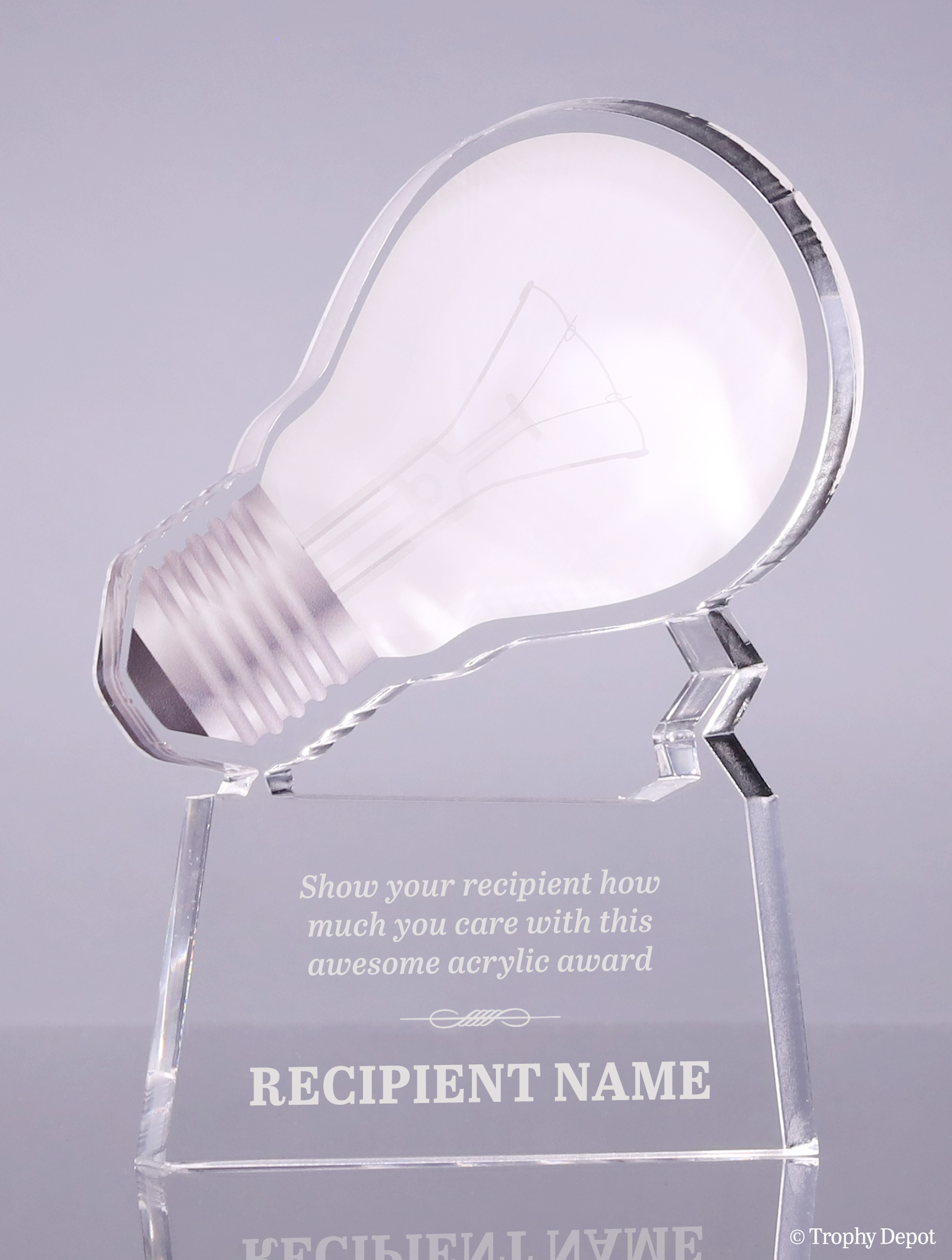 Bright Idea Lightbulb Acrylic Award - White