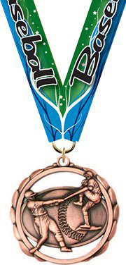 Baseball Laser Cut Medal- Bronze