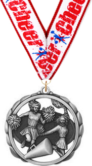 Cheer Laser Cut Medal- Silver