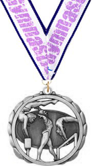 Gymnastics (F) Laser Cut Medal- Silver