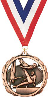 Gymnastics (M) Laser Cut Medal- Bronze