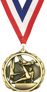 Gymnastics (M) Laser Cut Medal- Gold