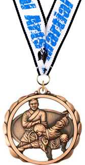 Martial Arts Laser Cut Medal- Bronze