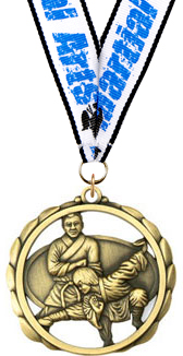 Martial Arts Laser Cut Medal- Gold