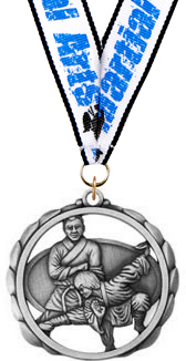 Martial Arts Laser Cut Medal- Silver