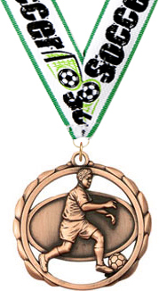 Soccer (M) Laser Cut Medal- Bronze