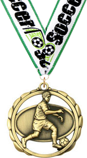Soccer (M) Laser Cut Medal- Gold