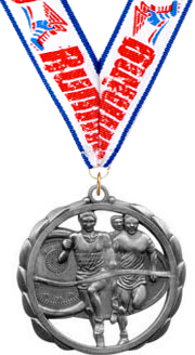 Track (M) Laser Cut Medal- Silver