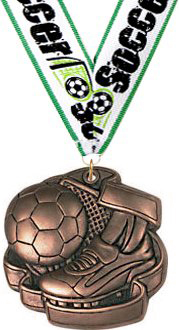 Soccer Sculpted 3D Medal- Bronze