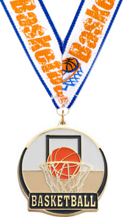 Basketball Enameled Medal