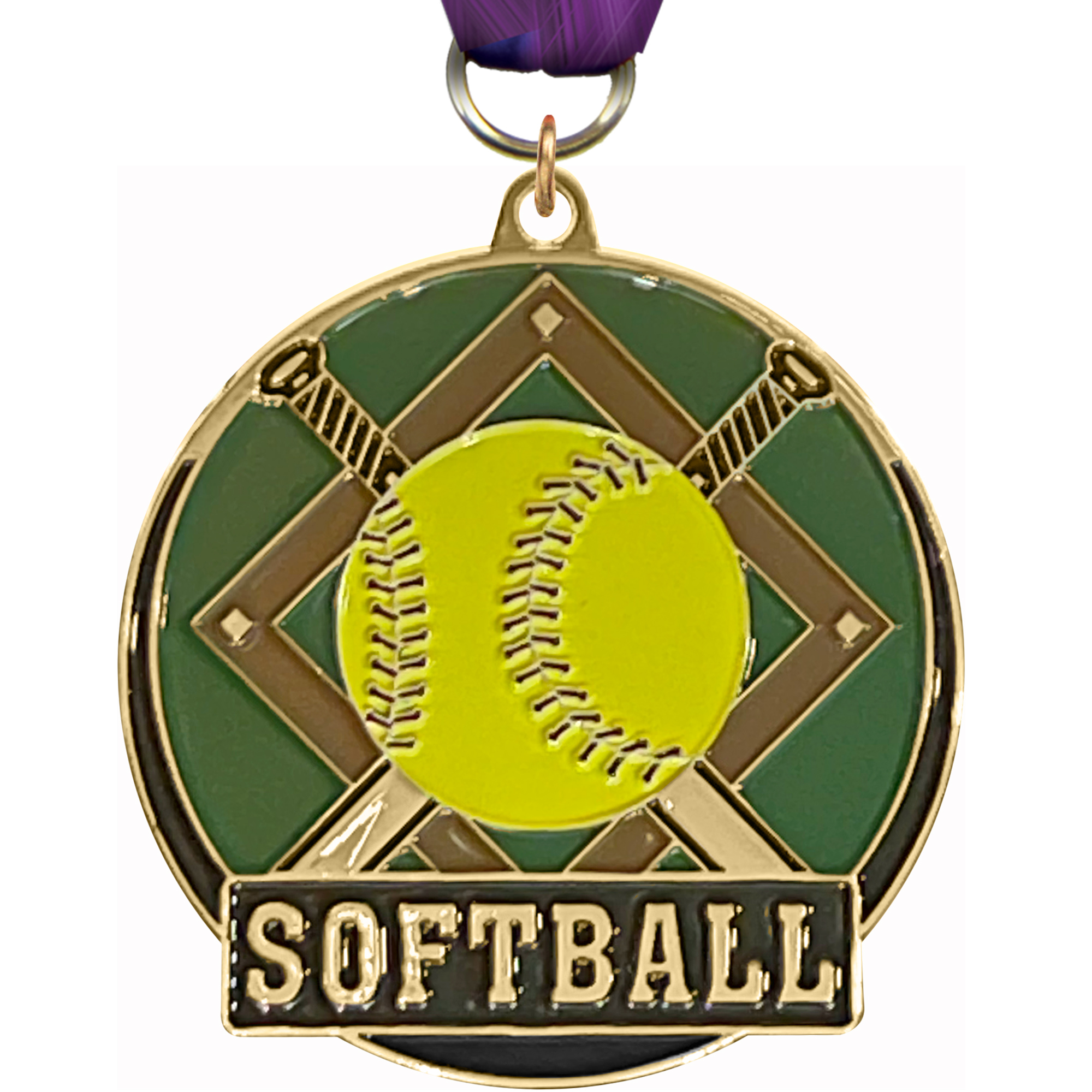 Softball Enameled Medal