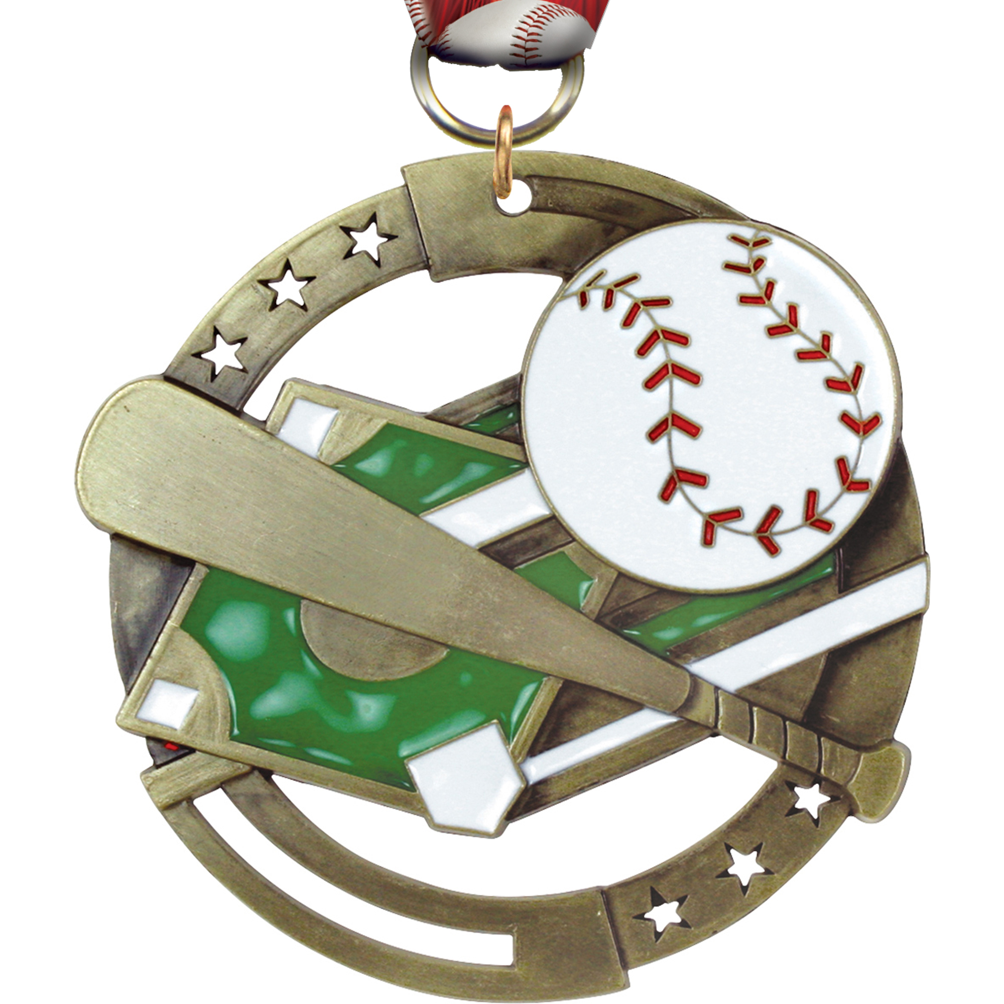 Baseball Dimensional Color Medal