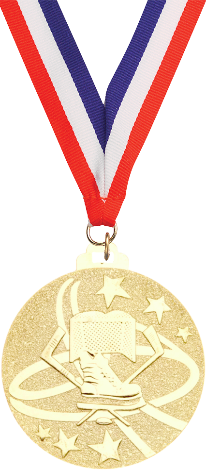 Hockey- 2 inch Diecast Medal- Gold