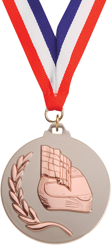 2 inch Diecast Wreath Medal- Racing Bronze