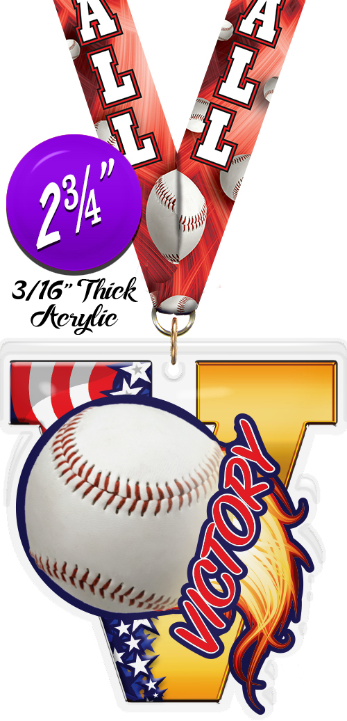 Baseball Victory Colorix Acrylic Medal