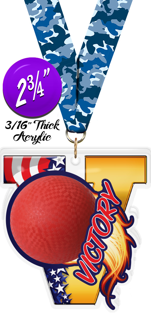 Dodgeball Victory Colorix Acrylic Medal