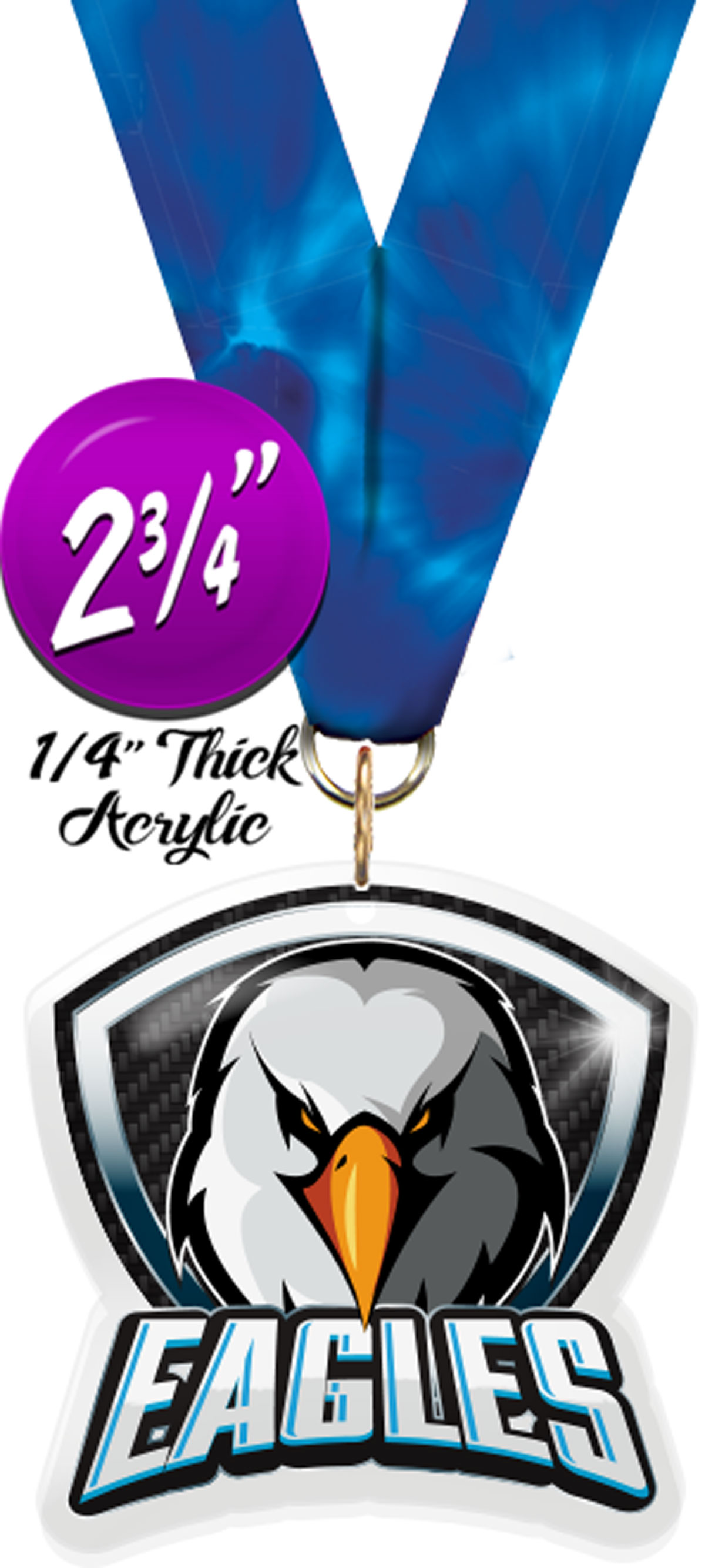 Eagles Mascot Shield Colorix Acrylic Medal