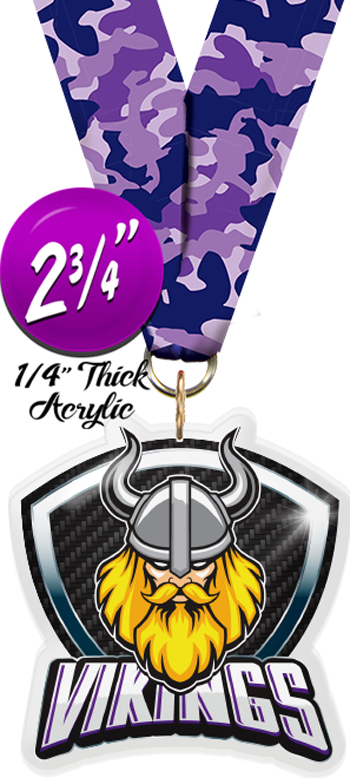 Vikings Mascot Shield Colorix Acrylic Medal