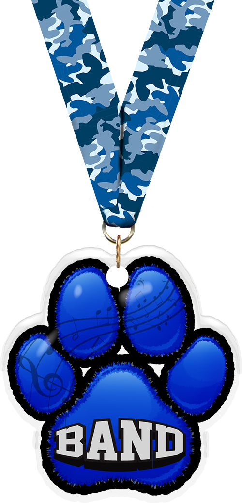 Band Paw Acrylic Medal- 2.75 inch