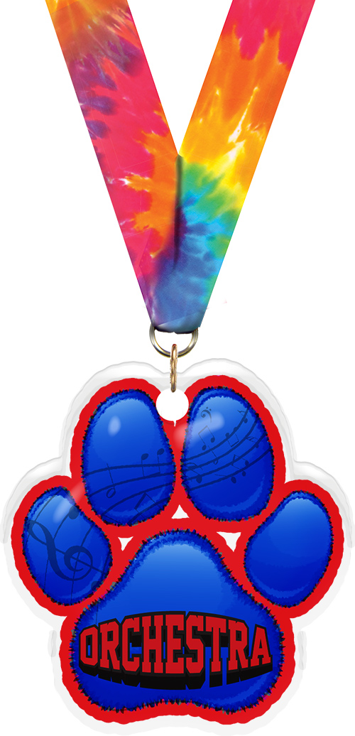 Orchestra Paw Acrylic Medal- 2.75 inch