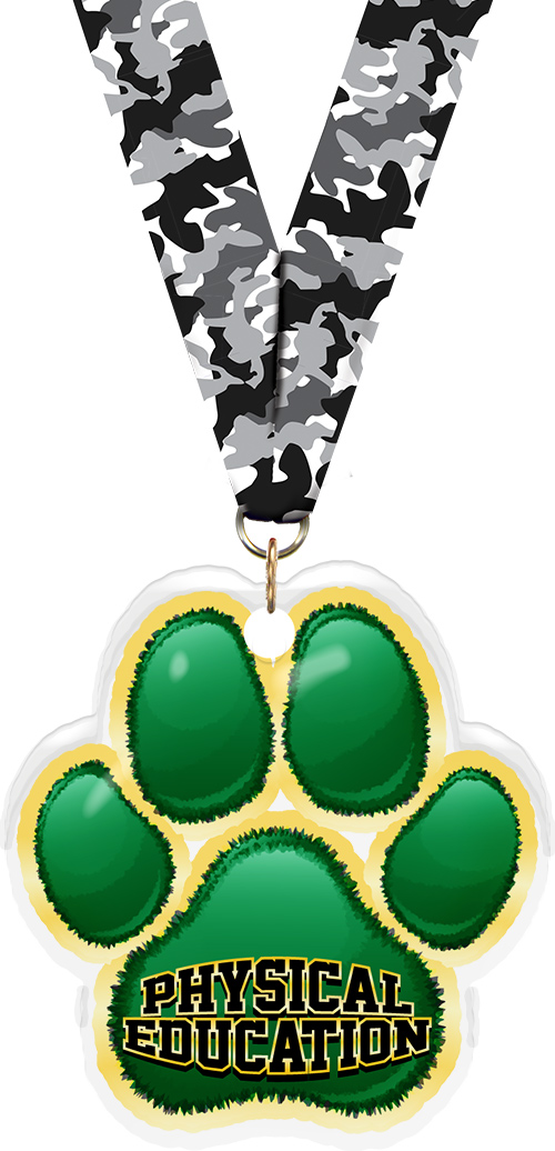 Physical Education Paw Acrylic Medal- 2.75 inch