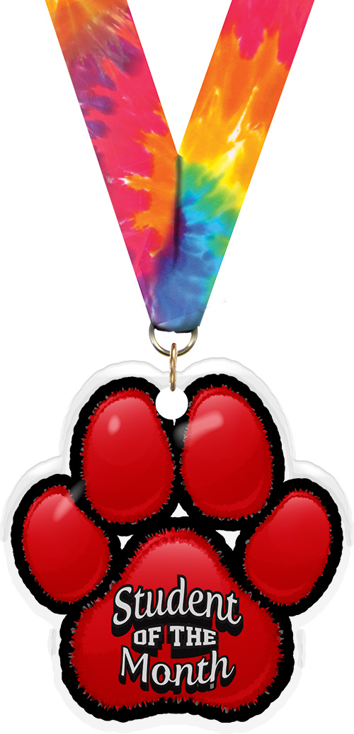 Student of the Month Paw Acrylic Medal- 2.75 inch