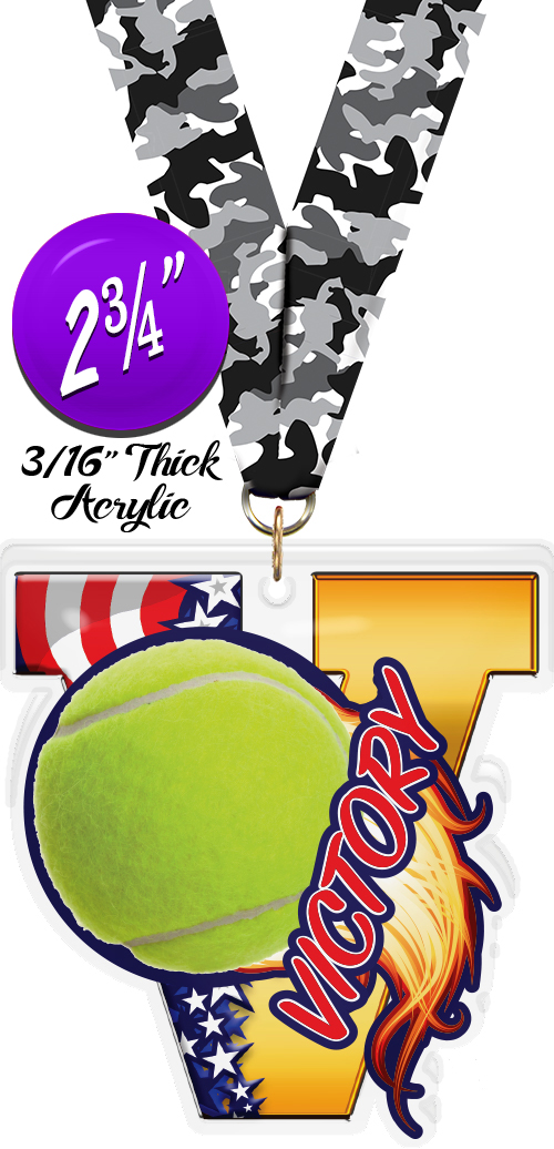 Tennis Victory Colorix Acrylic Medal