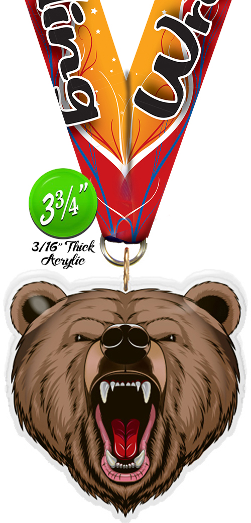 Bear Mascot Colorix-M Acrylic Medal