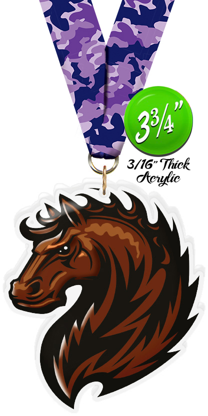 Mustang Mascot Colorix-M Acrylic Medal