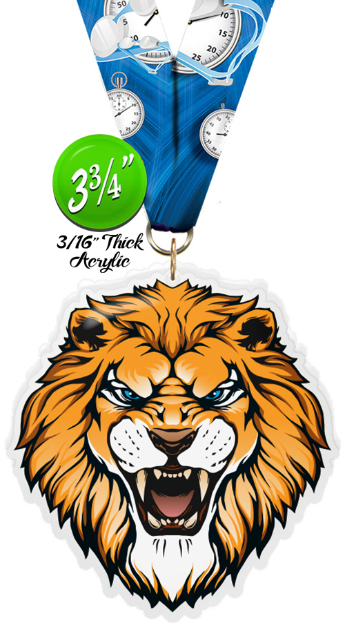 Lion Mascot Colorix-M Acrylic Medal