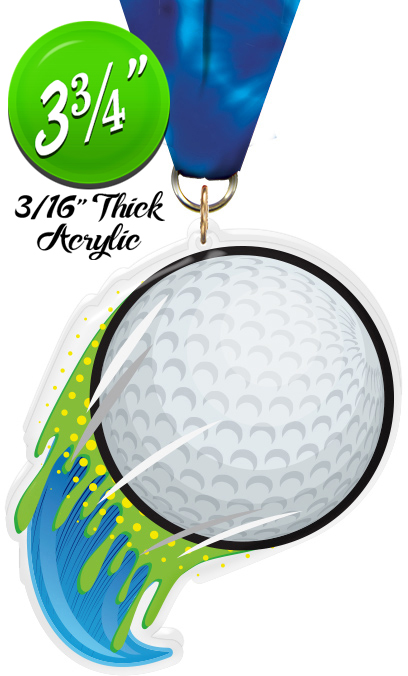 Golf Splatters Colorix-M Acrylic Medal